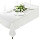 Craft And Party Rectangle Tablecloth, 60 x 84 Inch White Tablecloth, 4ft Rectangle Table Cloth, Polyester Fabric Washable Tablecloth for Home, Party, Wedding or Restaurant Use.