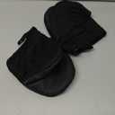 Qulable 1 Pair Short Oven Mitts - Silicone Kitchen Oven Gloves High Heat Resistant 500, Mini Oven Mits with Non-Slip Grip Surfaces and Hanging Loop for BBQ, Baking, Cooking and Grilling (Black)