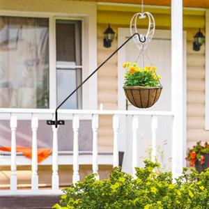 ERYTLLY 2 Packs Extended Rail Hook Fence Deck Bird Feeder Hook 360 Degree Rotary and Length Adjustable Plant Bracket for Feeders, Planters, Suet Baskets, Lanterns, Wind Chimes and More