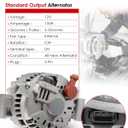 Alternator for:-Mustang Base 4.0L V6 2005 2006 2007 2008, 12V 135Amp, Upgraded New Alternator Replace OE# 4R3T10300AA, 6R3Z10346AARM, 4R3Z10346AA, 40014106, 8437N, 208437