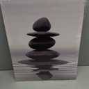 LZIMU Black and White Zen Wall Art Stones in Water Pictures Print on Canvas for Bathroom Yoga Meditation Spa Room Living Room Bedroom Wall Decorations Framed (Zen-1, 16"x20" (40x50cm))