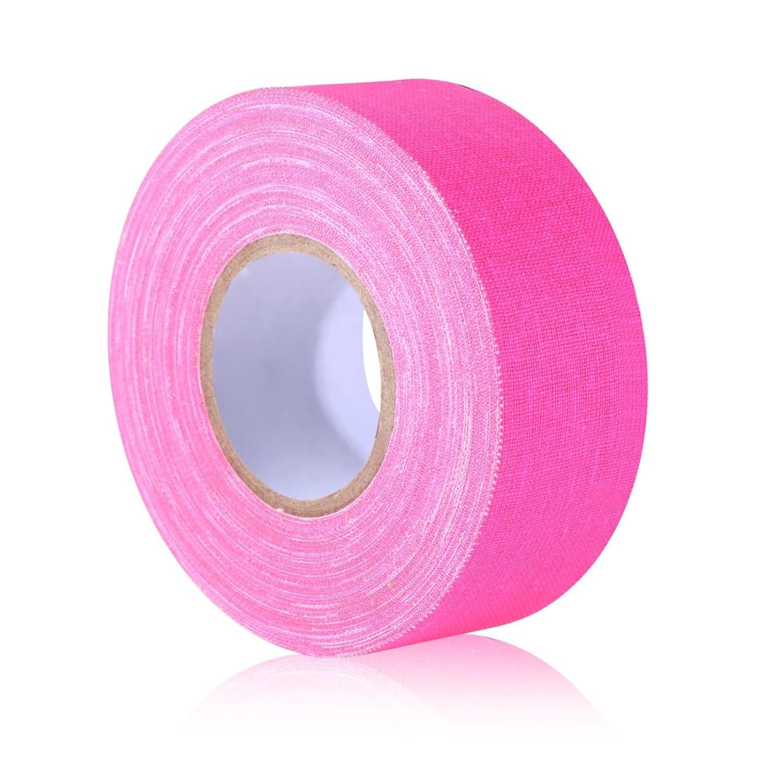 Neon Pink Gaffer Tape, Fluorescent Pink Spike Tape UV Blacklight Reactive Spike Tape for Stage Party Play Grid Floors Color Coding Floors Marking (1IN x 49 Feet)