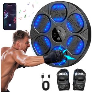 Music Boxing Machine for Adults, Wall Mounted Smart Bluetooth Musical Boxing Machine, Boxing Target Workout Equipment with Boxing Gloves, for Home, Gym, Office Music Boxing Machine for Adults, Wall Mounted Smart Bluetooth Musical Boxing Machine, Boxing Target Workout Equipment with Boxing Gloves, for Home, Gym, Office