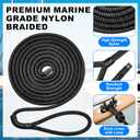 WILLBOND 2 Pcs 1/2 Inch x 6 ft Boat Fender Lines Marine Grade Double Braided Nylon Boat Ropes with Loop for Tying Fenders and Docking Small Boats Mooring Bumper Rope Boating Gifts for Men