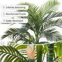 6FT Artificial Golden Cane Palm Tree, UV Resistant Indoor/Outdoor Fake Plant with Heavy Cement Pot - Realistic Tropical Decor for Patio, Living Room, Office