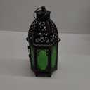 DECORKEY Ramadan Decorations, Vintage Candle Lantern Decorative Indoor&Outdoor, 14.7'' Moroccan Hanging&Tabletop Lantern with 6 Colors Glass, Metal Decor for Home Front Porch Patio Decor (Extra Large, Colorful)