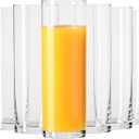 Krosno Tall Drinking Glasses Set of 6  6.8 oz Highball Glasses for Water, Juice & Drinks, Clear Glassware, Pure Collection, Elegant Everyday Tumblers, Dishwasher Safe, Made in Europe