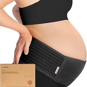 KeaBabies Maternity Belly Bands for Pregnant Women - Soft & Breathable Pregnancy Belly Support Band, Adjustable Maternity Belt for Back, Pelvic Support, Comfortable, Easy to Use (Midnight Black, 2XL)