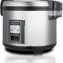 Commercial Rice Cooker 35 Cups Uncooked (70 Cups Cooked) with Stainless Steel Exterior,Large Rice & Grain Cooker for Restaurant,Double Protection,Silver