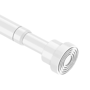 Spring Curtain Rod 33 to 56 Inch Adjustable White Curtain Rod No Drilling NonSlip Expandable Tension Rod for Window, Doorway, Closet, Door, Wardrobe, White