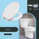 Centoco Round Toilet Seat, Heavy-Duty Wood Core with Plastic Scratch-Resistant Finish, Residential, Made in the USA, 700-001, White