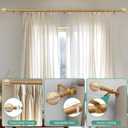 QDWIS Boho Wood Curtain Rods for Windows 28 to 48 inch,1" Adjustable Heavy Duty Window Curtain Rod with Imitation Wood Grain Finials,Rustic Decorative Drapery Rods Set,Size:18-60'',Maple Wood