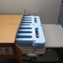 Dog Fence Pet Playpen Clear Puppy Cat Medium Small Play Pen Foldable Kennel Indoor Outdoor Whelping Box for Dogs with Gate (Blue + White, 12 Panels+1 Door)