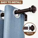 SIMEWIN Bronze Curtain Rods for Windows 28 to 48 Inches Adjustable Decorative 1 Inch Diameter Single Window Curtain Rod Set with Classic Finials, Bronze with Gold Finishing