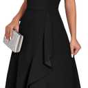 DRESSTELLS Women's Cocktail Dresses, Formal Wedding Guest Graduation Party High Low Dress (Large, Black)