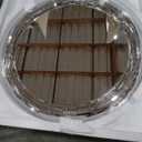 23.6inch Round Decorative Wall Mirror with Mosaic Glass Frame, Silver Bathroom Vanity Mirror