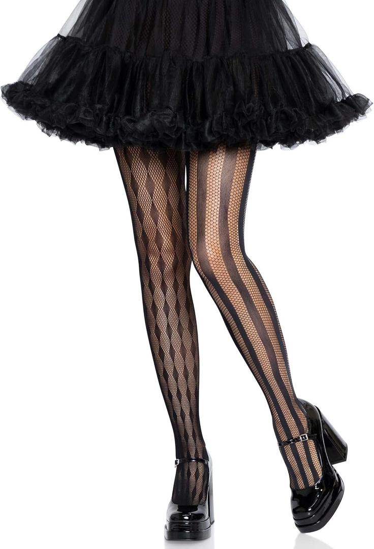 Leg Avenue Womens Harlequin Fishnet Costume Tights (One Size, Black)
