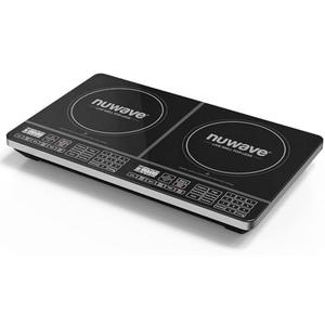 Nuwave PIC Double, Portable, Powerful 1800W with 2 Large 8” Heating Coils, Independent Controls, 94 Temp Settings from 100°F to 575°F in 5°F Increments, 11.5” Shatter-Proof Ceramic Glass Surface