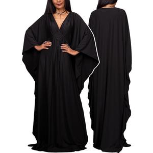 SEAUR Women's Loose Kaftan Turkish Dress Caftan Maxi Dresses Swimsuit Cover Up Beachwear Loungewear (01 Black)
