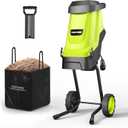 Yeryork Wood Chipper, 15-Amp 1.8" Cutting Diameter Electric Wood Chipper & Shredder with 50L Collection Bag, Efficient Mulcher for Easy Clean up Ideal for Yard Waste and Branches