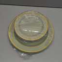 Whaline 50Pcs Sage Green Plastic Plates Gold Foil Bordered Disposable Plates Decorative Dinner Dessert Plate for Bridal Shower Wedding Party Supplies Table Decor