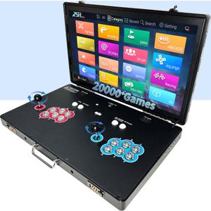 23000 in 1 Portable 3D Arcade Game Console 27-inch HD Screen Dual Players Pandoras Box RK3288 Retro Video Game Machine Metal Box Search/Hide/Save/Load/Pause Games