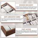 Sintuff 1 Pcs 30 Grids Wood Watch Jewelry Tray Organizer for Storage