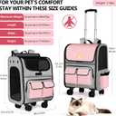 MGB Foldable Rolling Pet Carrier with Wheels Pink (Not for Airline)