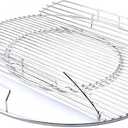 GasSaf Grill Grates Replacement for Weber 8835, 22.5 inch Charcoal Grills, Kettle, Performer, Master-Touch and Others, 21.5 Inches Gourmet BBQ System Hinged Stainless Steel Cooking Grate Grids