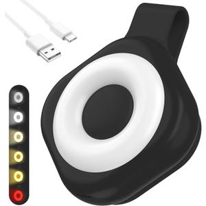 Nurse Night Light Clip for Badge - Rechargeable Magnetic Badge Light with 6 Brightness & 3 Color Modes, Hands-Free Nurse Essentials for Night Shift, Purse Light for Walking, Camping Black 1 Pack