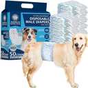 American Kennel Club Male Dog Wrap, Disposable Diapers with Wetness Indicator, Medium, 50 Count