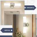 kudos Bathroom Sconces Set of 2,16inches Brushed Nickel Vanity Light Fixtures, Modern Sconces Wall Lighting with Milk White Glass, Dimmerable 3000K/4000K/5000K for Bedroom Hallway, KDVL13-BN-2PK