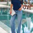 PRETTYGARDEN Women's 2025 Summer Crew Neck Short Sleeve Shirts Lace Going Out Sheer Mesh Crop Tops Dressy Casual Blouses (M)