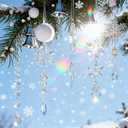 Festives Accessories Acrylics Snowflakes and Ice Cone Pendant Stylish Christmas Tree Sparkling Embellishment (12, Transparency)