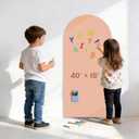 Magnetic Wall Decal 40 x 18In Arch Magnetic Chalkboard for Wall, Magnet Wall Drawing Learning for Playroom, School, Home (Light Pink