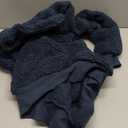 KIRUNDO Winter Clothing for Women Sherpa Pullover Fleece Zip Sweatshirt 2026 Fall Fashion Fuzzy Faux Shearling Warm Outwear (Medium, Dark Blue)