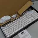 Gaming Keyboard and Mouse Combo, K1 RGB LED Backlit Keyboard with 104 Key for PC/Laptop(White)
