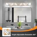 Bathroom Lights Fixtures Over Mirror, 360°Rotate Modern LED Vanity Lights for Bathroom, 48W Dimmable & High CRI Acrylic Wall Lighting, No Assembly Required (Brushed Nickel, 6-Light, 36 Inch)