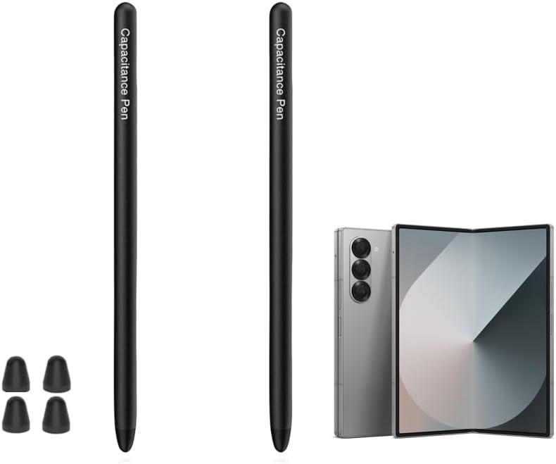 2 Pieces Z Fold 7/6/5 Stylus Pen (Supporting Both Internal External Screen) for Samsung Galaxy Z Fold 6/5 S Pen (Single Black) (2)