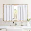 RYB HOME RV Curtains for Camper Windows, Mini Small Thermal Insulated Sunlight Heat Blocking Blocking Privacy Portable Curtains for Travel Trailer, Width 34 by Length 24, Pure White, 2 Panels