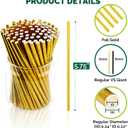 5.75 Inch Disposable Short Gold Paper Straws & Stirrers, Sipping Stir Sticks (500 Counts) - for Cocktail, Short Drinks, Wedding, Party, Bars, Restaurants