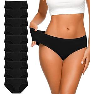 Eiggam Women's Cotton Bikini Panties,High-Cut Full Coverage Stretch Cool Underwear for Women, Size XL