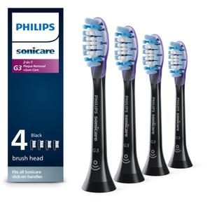 Philips Sonicare Genuine G3 Premium Gum Care Replacement Toothbrush Heads, Black, HX9054/95 (1 Count (Pack of 4))