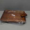 Tinamo 15.7" x 11" Large Couch Arm Table with 360 Rotating Phone Holder - Sofa Arm Clip Table for Living Room - Sofa Armrest Tray Wide Couches - Wooden Side Tables for Eating and Drink (Acacia Wood)