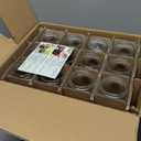 Ruckae 16oz 12 Pack Juice Bottles, Glass Bottles Juicing with Lids, Smoothie Cup Lids and Straws, Water Bottle Mason Jar Drinking Glasses for Juicing, Smoothies, Kombucha (Transparent)