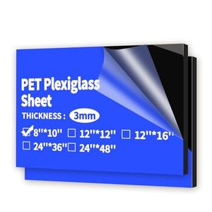 Art3d (2 Pack) 1/8" Thick Plexiglass Sheets in Black - 8"x10" Acrylic Sheets for Art Design，Craft Projects, Signs, DIY in Home, Wedding, Festival,Party,Office