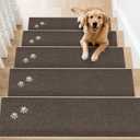 BEQHAUSE Stair Treads for Wooden Steps 28inX9in, Non Slip Carpet Stair Treads Indoor Stair Runners Machine Washable, Soft Stair Rugs Mat Surface Polyester TPE Backing, 15pcs, Brown
