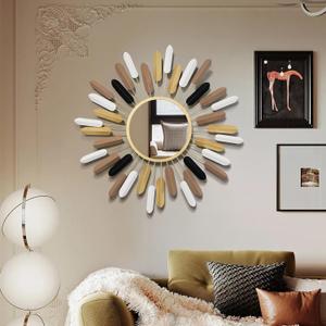 24" Modern Wall Mirror Flower Design,Luxury Decorative Rustic Farmhouse Mirrors for Living Room, Bathroom, Bedroom, and Entryway