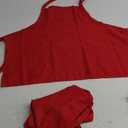 Waterproof Server Apron, Aprons for Women with 3 Pockets, Machine Washable Aprons for Cooking, Men Chef Apron (One Size, Red, 2 Pack)