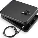 Pistol Safe, Portable Travel Gun Safe,Handgun Lock Box, Gun Safes for Cars, Black